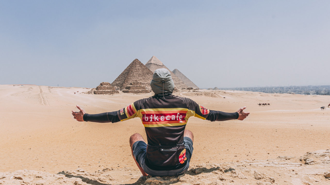 davide travelli at the pyramids in cairo